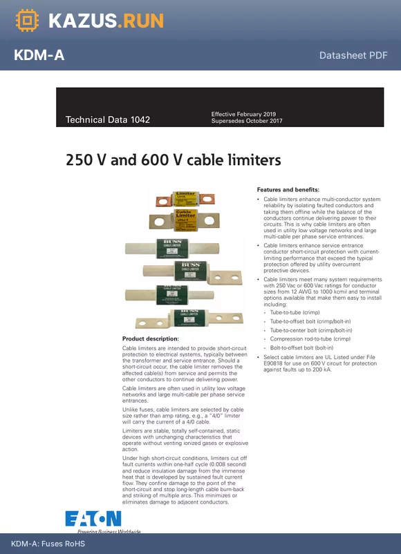 KDM-A datasheet - Fuses RoHS