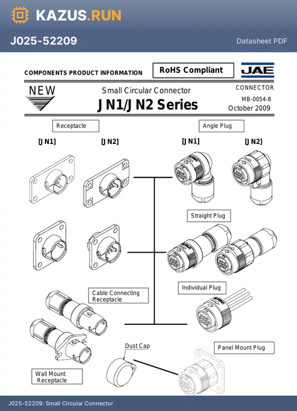 JN2MS10SL1-R datasheet - Circular Connector Housings RoHS
