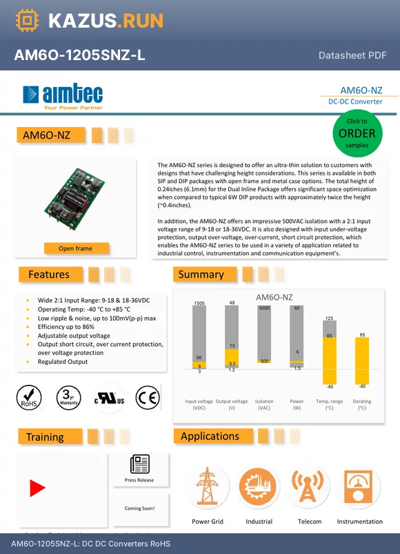 AM6O-2415SNZ-L datasheet - DC DC Converters RoHS