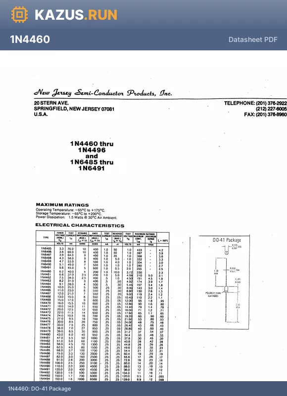 1N4484 datasheet - DO-41 Package