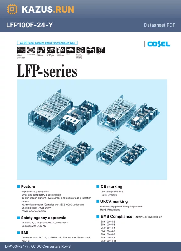 LFP300F-24-R2TY datasheet - AC DC Configurable Power Supply Modules RoHS