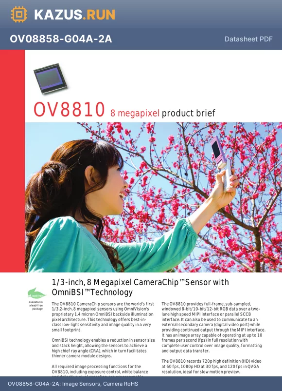 OV08856-GA4A-2A datasheet - TO-252 Image Sensors, Camera RoHS