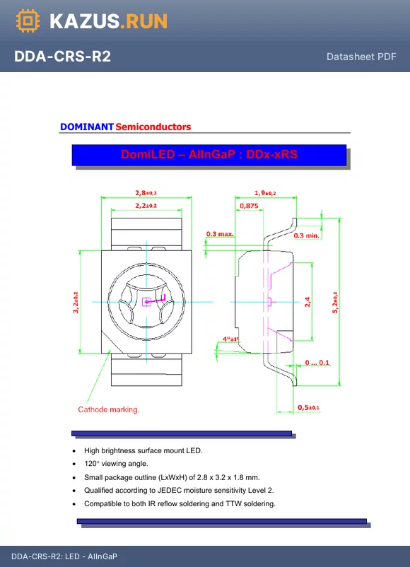 DDR-CRS-R2 datasheet - LED - AlInGaP