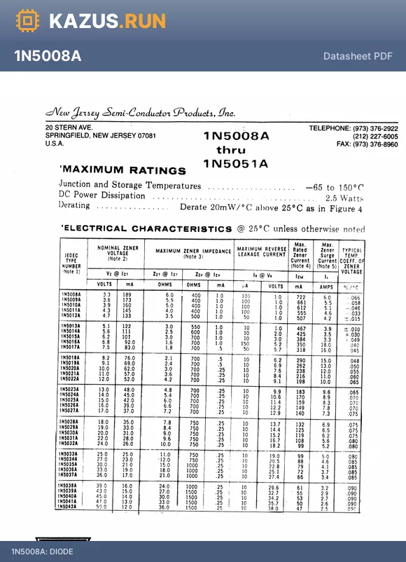 1N5016A datasheet - DIODE