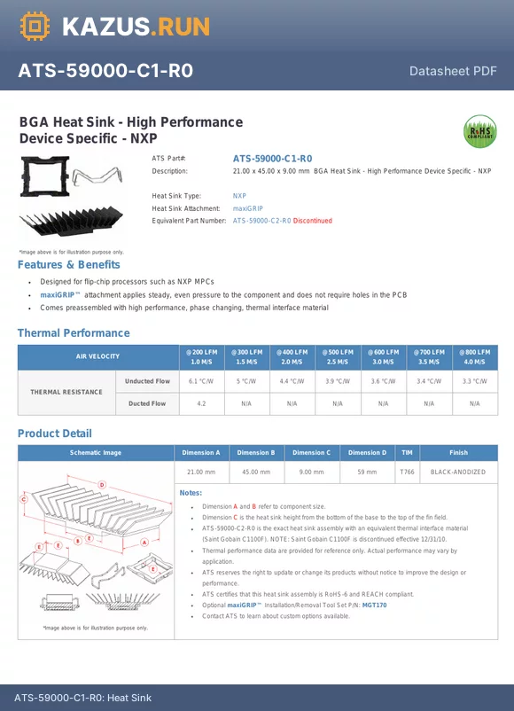 ATS-59000-C1-R0 datasheet - Heat Sink