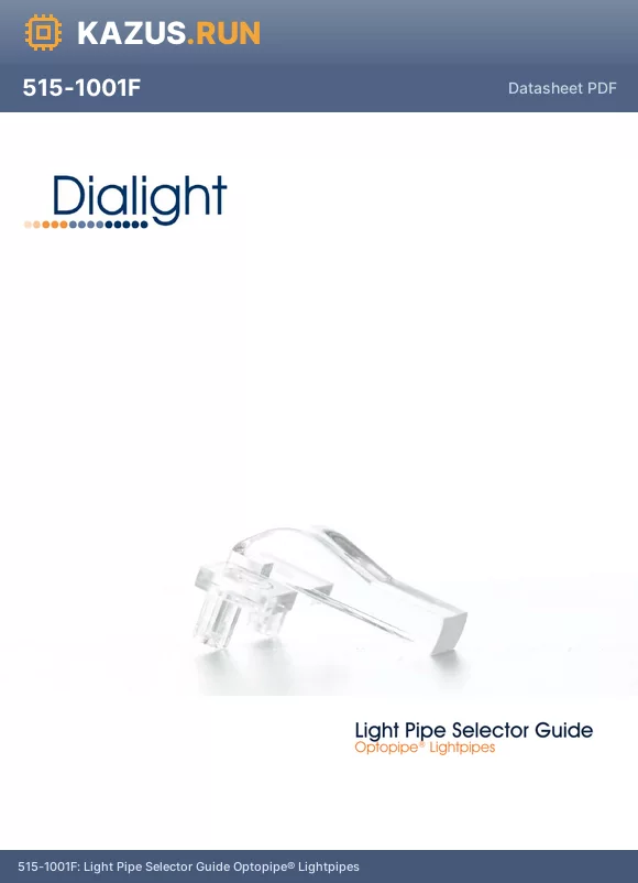 515-1136F datasheet - Light Pipe Selector Guide Optopipe^ Lightpipes