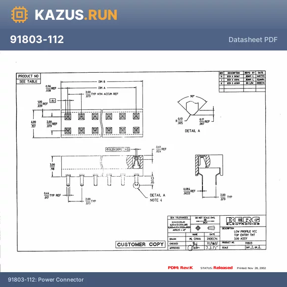 91803-112 datasheet - Power Connector