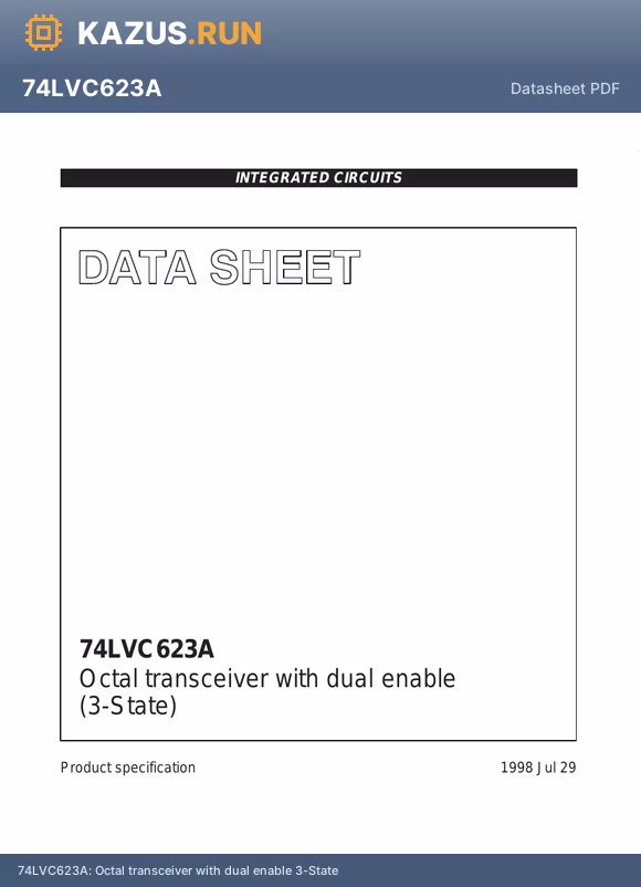 74LVC623APW datasheet - Octal transceiver with dual enable 3-State
