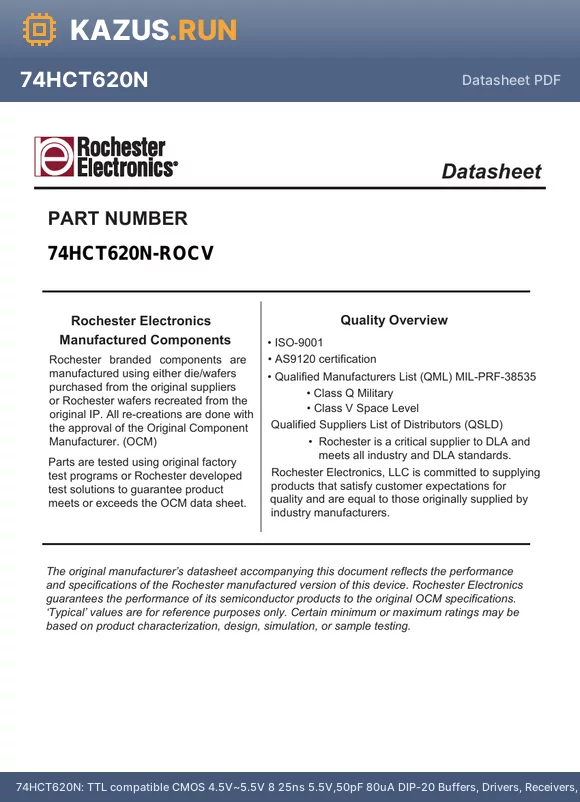 74HCT620N-ROCV datasheet - 