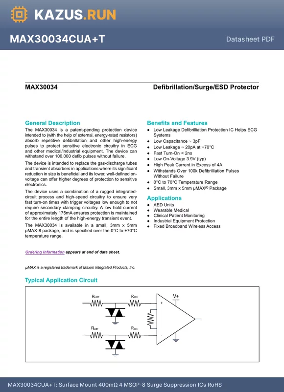 MAX30034CUA datasheet - 