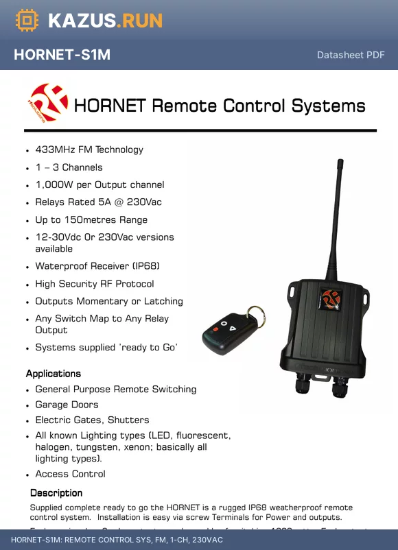 HORNETHORNET-S2 datasheet - 