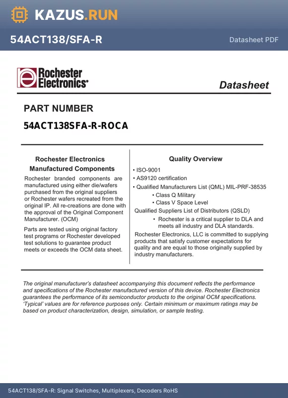 54ACT138SFA-R-ROCA datasheet - 