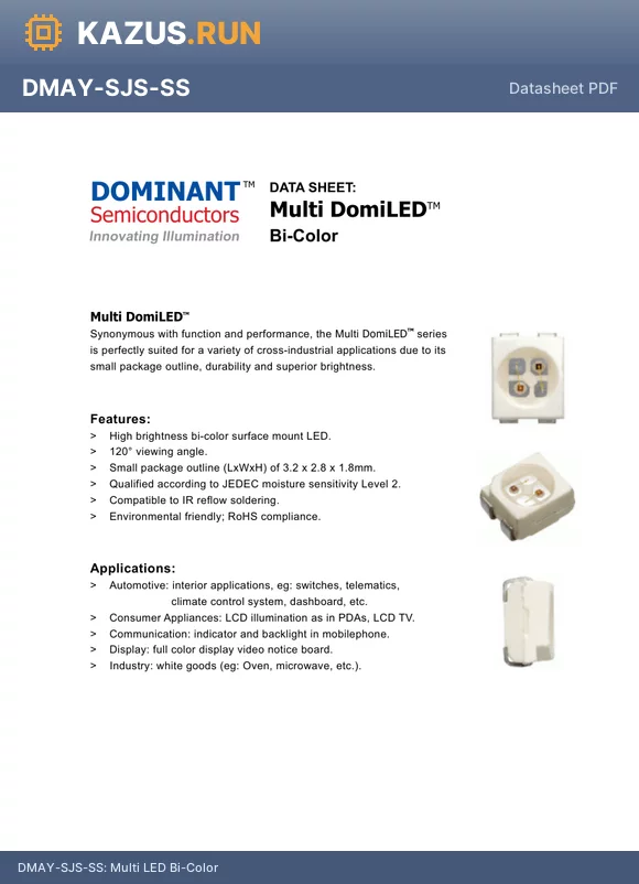 DMSG-CJS-RQ datasheet - Multi LED Bi-Color