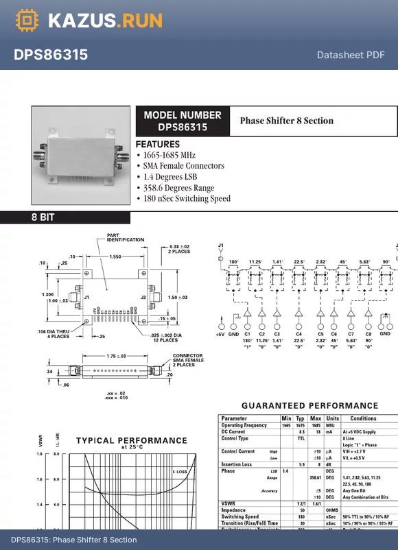 DPS86315 datasheet - Phase Shifter 8 Section