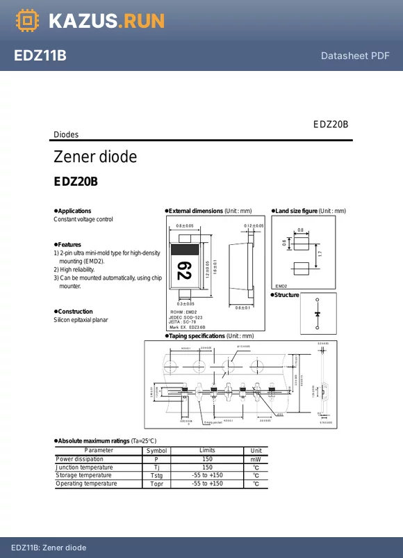 EDZ27B datasheet - Zener diode