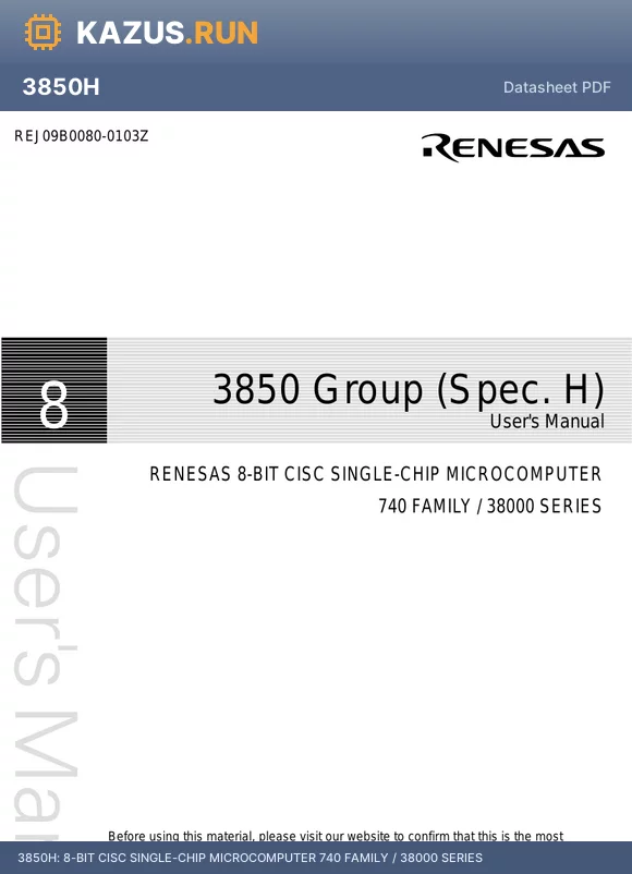 M38504MEH-XXXSS datasheet - 8-BIT CISC SINGLE-CHIP MICROCOMPUTER 740 FAMILY / 38000 SERIES