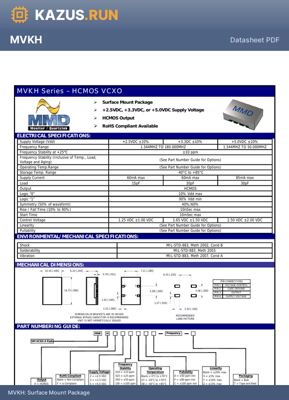 MVKHF2010D datasheet - Surface Mount Package