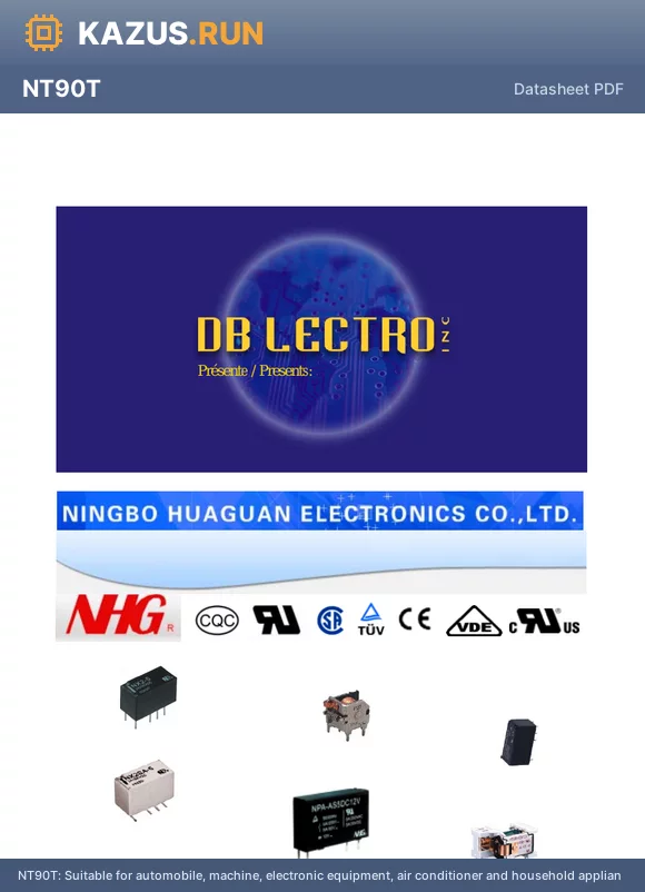 NT90THASDC3VC datasheet - Suitable for automobile, machine, electronic equipment, air conditioner and household appliances applications