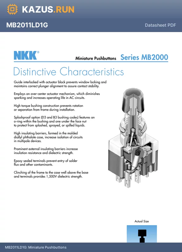 MB2011SS4A datasheet - Miniature Pushbuttons