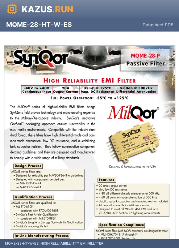 MQME-28-HT-X-HB datasheet - HIIGH RELLIIABIILLIITTY EMI FIILLTTER