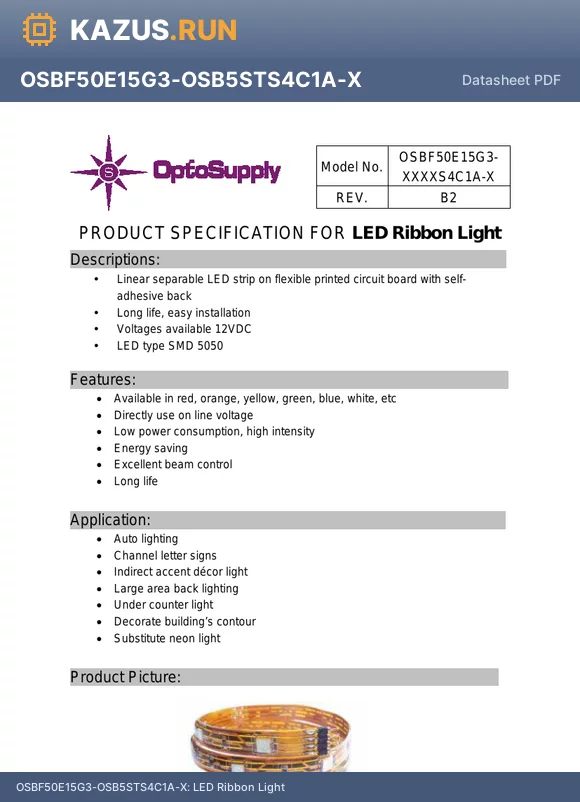 OSBF50E15G3-OSM5DTS4C1A-X datasheet - LED Ribbon Light