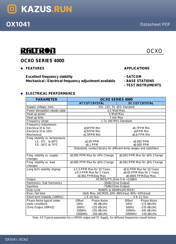 OX7540 datasheet - OCXO