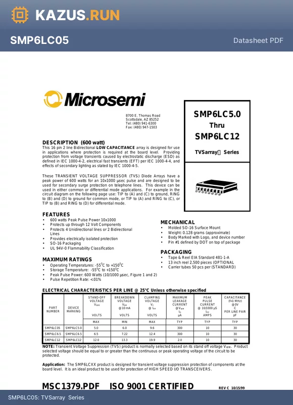 SMP6LC65 datasheet - TVSarray  Series