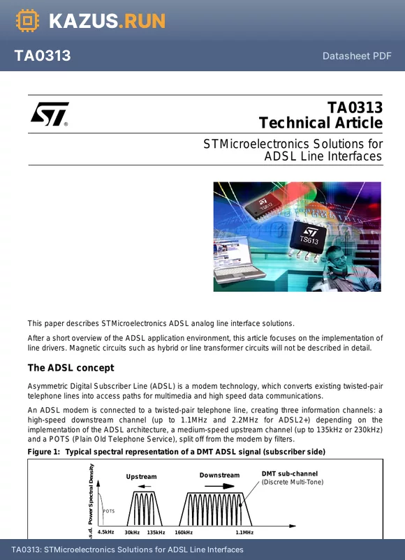 TA0313 datasheet - STMicroelectronics Solutions for ADSL Line Interfaces