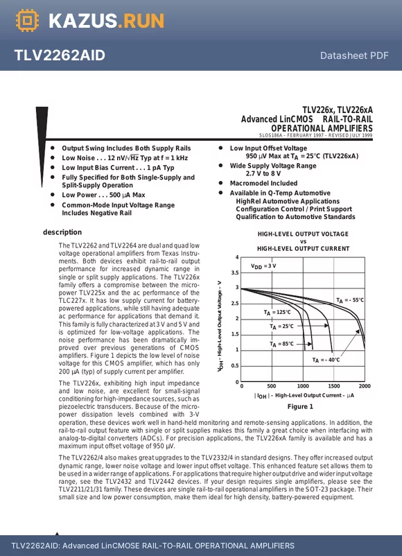 TLV2264MJ datasheet - Advanced LinCMOSE RAIL-TO-RAIL OPERATIONAL AMPLIFIERS