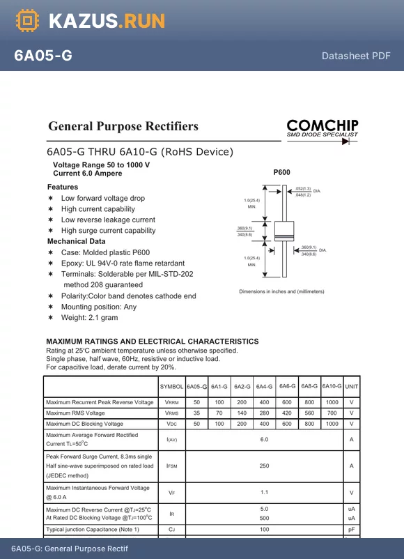 6A2-G datasheet - General Purpose Rectif