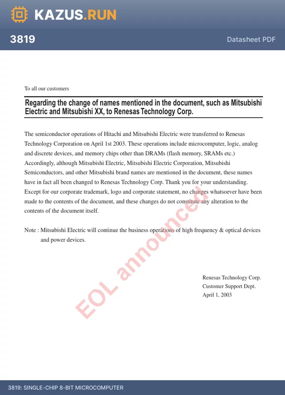 M38061E9-XXXFP datasheet - SINGLE-CHIP 8-BIT MICROCOMPUTER