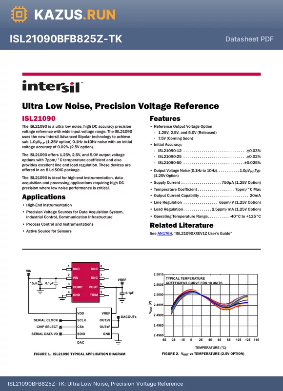 ISL21090_12 datasheet - Ultra Low Noise, Precision Voltage Reference