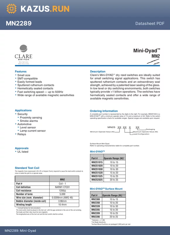 MN2S1520 datasheet - Mini-Dyad