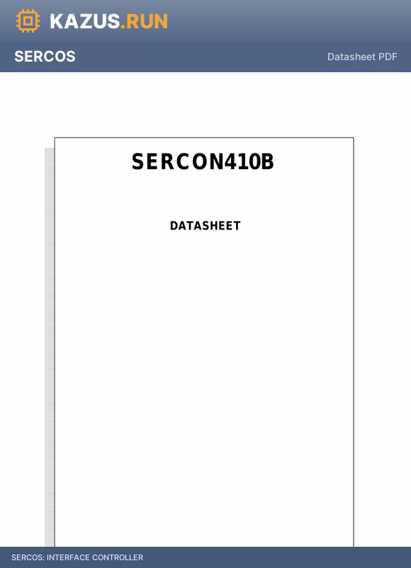 SERCOS datasheet - INTERFACE CONTROLLER