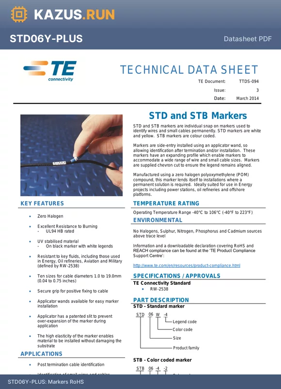 STD03W-R datasheet - Markers RoHS