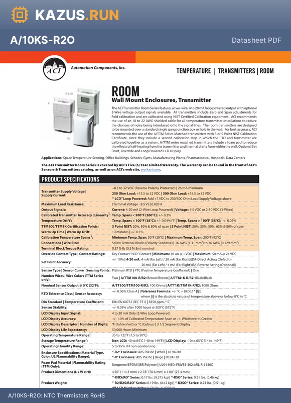 A/3K-R-232 datasheet - NTC Thermistors RoHS