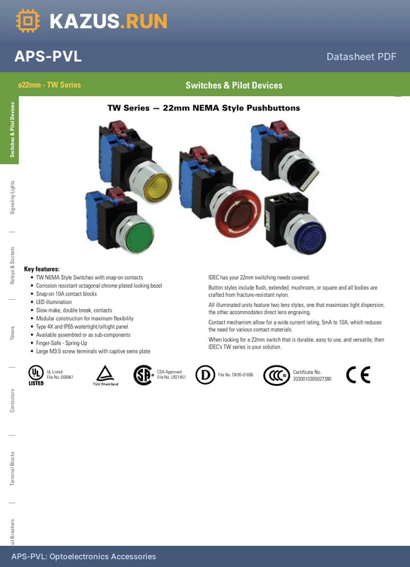 ABW310-R datasheet - Pushbutton Switches RoHS