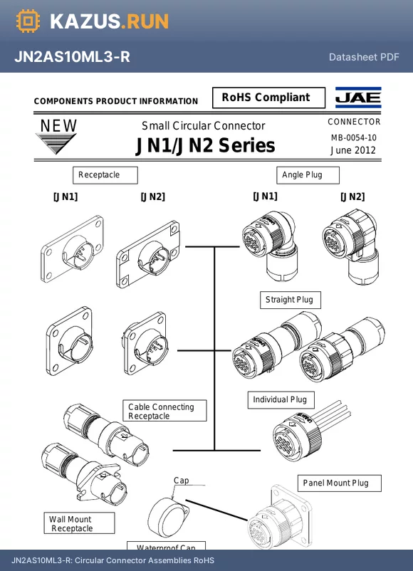 JN2AS10ML3-R datasheet - Circular Connector Assemblies RoHS