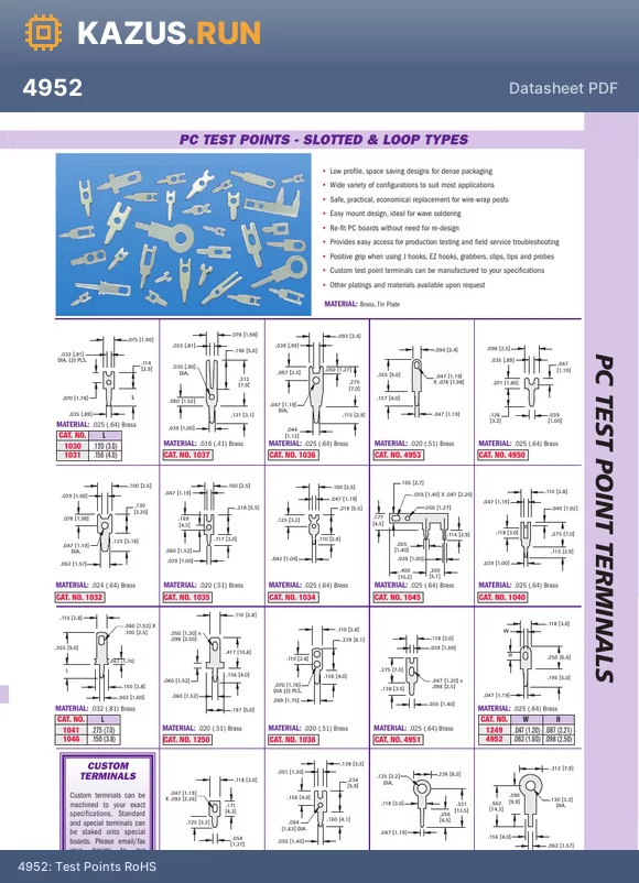 4954 datasheet - Test Points RoHS