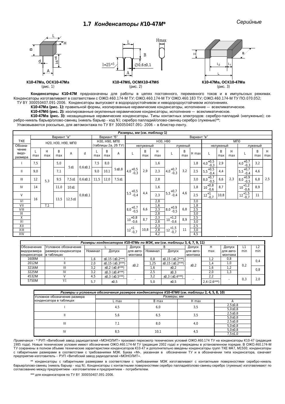 К10-47М — datasheet